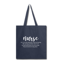 Load image into Gallery viewer, Nurse Description Tote Bag - navy