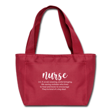 Load image into Gallery viewer, Nurse Description Lunch Bag - red