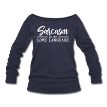 Load image into Gallery viewer, Sarcasm Wideneck Sweatshirt - melange navy