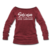 Load image into Gallery viewer, Sarcasm Wideneck Sweatshirt - cardinal triblend