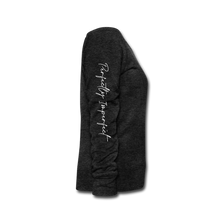 Load image into Gallery viewer, Perfectly Imperfect Women's Wideneck Sweatshirt - heather black