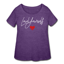 Load image into Gallery viewer, Love Yourself Women’s Curvy T-Shirt - heather purple