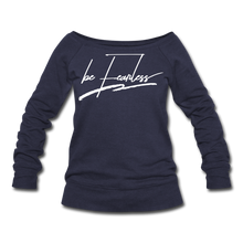 Load image into Gallery viewer, Be Fearless Women's Wideneck Sweatshirt - melange navy