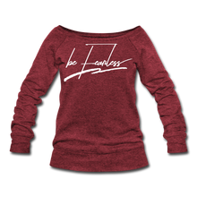 Load image into Gallery viewer, Be Fearless Women's Wideneck Sweatshirt - cardinal triblend