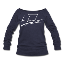 Load image into Gallery viewer, Be Fearless Women's Wideneck Sweatshirt - melange navy