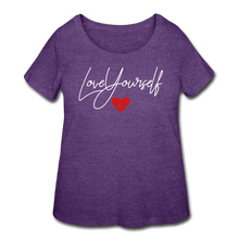 Load image into Gallery viewer, Love Yourself Women’s Curvy T-Shirt - heather purple