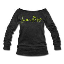 Load image into Gallery viewer, Limitless Women's Wideneck Sweatshirt - heather black
