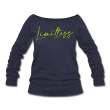 Load image into Gallery viewer, Limitless Women's Wideneck Sweatshirt - melange navy