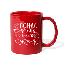 Load image into Gallery viewer, Coffee Scrubs &amp; Rubber Gloves Mug - red
