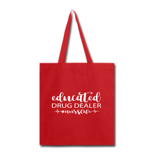 Load image into Gallery viewer, Educated Drug Dealer Tote Bag - red
