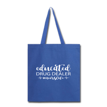 Load image into Gallery viewer, Educated Drug Dealer Tote Bag - royal blue
