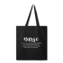 Load image into Gallery viewer, Nurse Description Tote Bag - black
