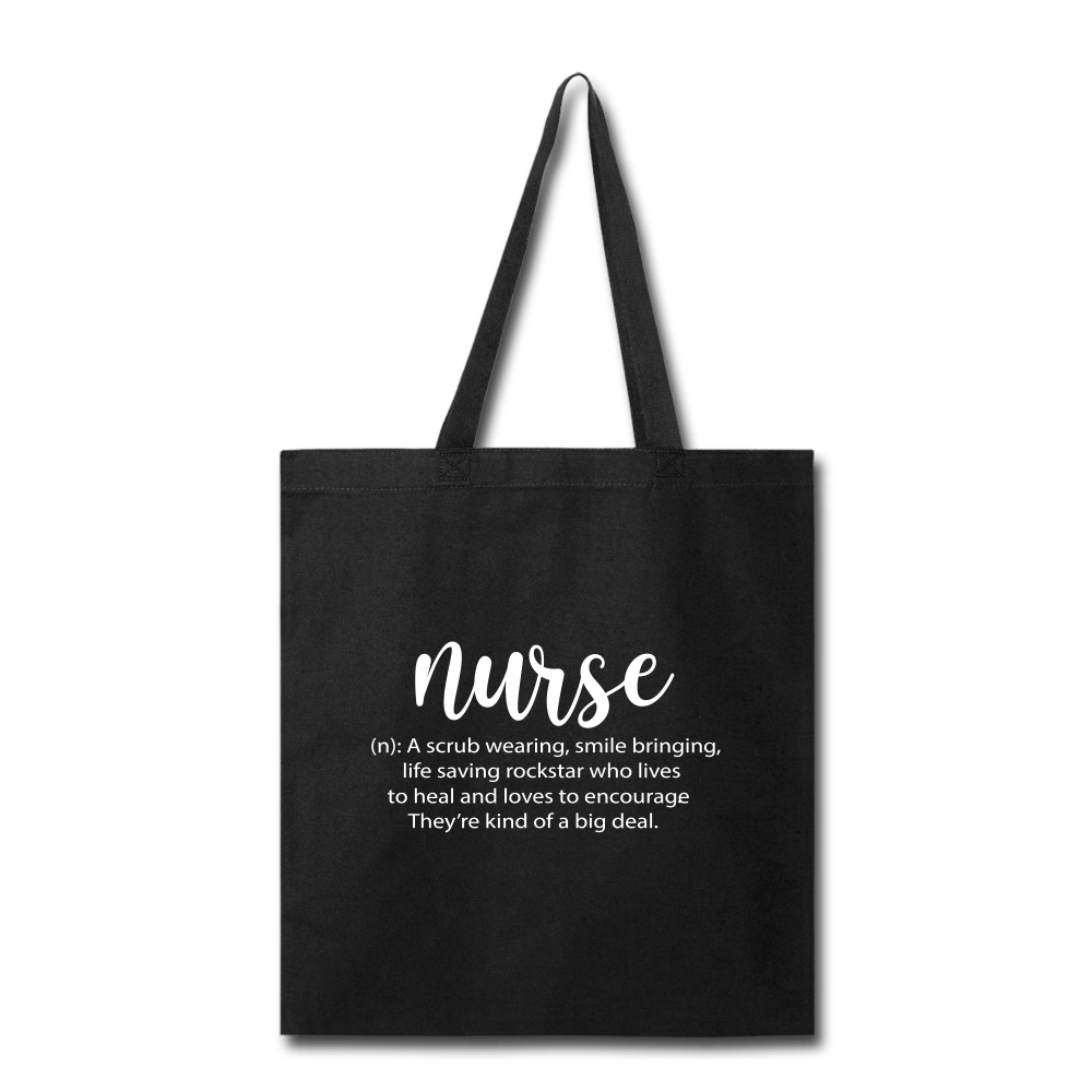 Nurse Description Tote Bag - black