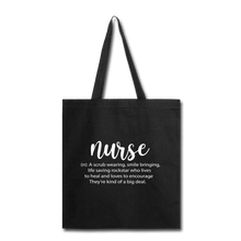 Load image into Gallery viewer, Nurse Description Tote Bag - black
