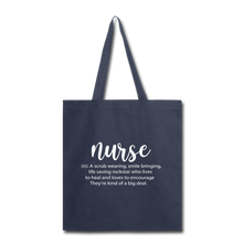 Load image into Gallery viewer, Nurse Description Tote Bag - navy
