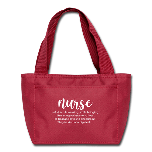 Nurse Description Lunch Bag - red