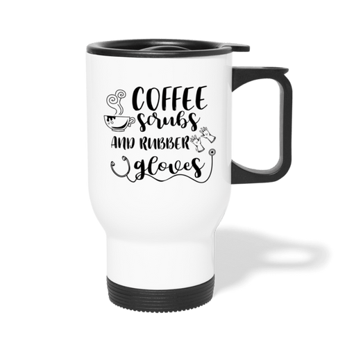 Coffee Scrubs & Rubber Gloves Mug - white