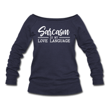 Load image into Gallery viewer, Sarcasm Wideneck Sweatshirt - melange navy
