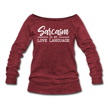 Load image into Gallery viewer, Sarcasm Wideneck Sweatshirt - cardinal triblend
