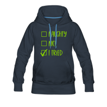 Load image into Gallery viewer, Naughty Nice Tried Hoodie - navy
