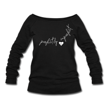 Load image into Gallery viewer, Perfectly Imperfect Women&#39;s Wideneck Sweatshirt - black
