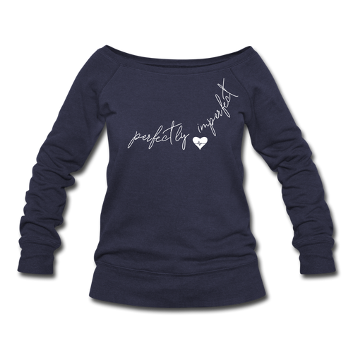 Perfectly Imperfect Women's Wideneck Sweatshirt - melange navy