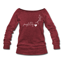 Load image into Gallery viewer, Perfectly Imperfect Women&#39;s Wideneck Sweatshirt - cardinal triblend
