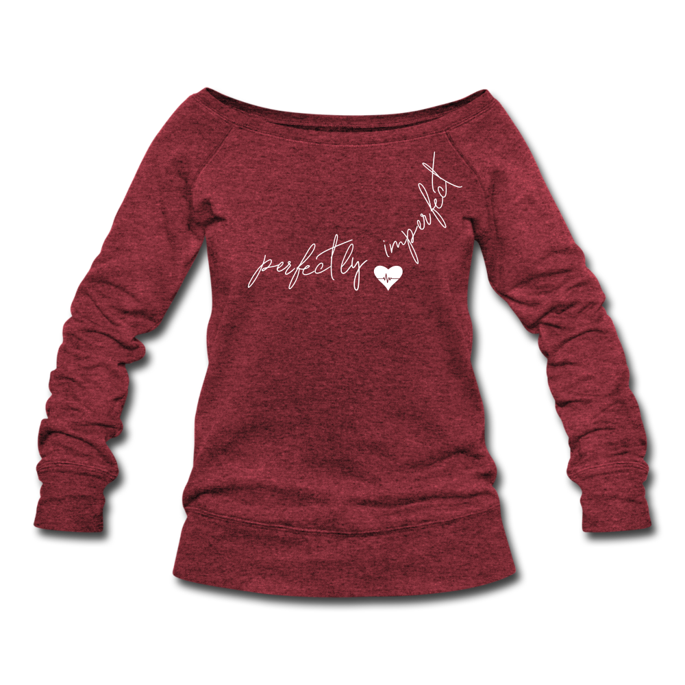 Perfectly Imperfect Women's Wideneck Sweatshirt - cardinal triblend