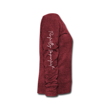 Load image into Gallery viewer, Perfectly Imperfect Women&#39;s Wideneck Sweatshirt - cardinal triblend
