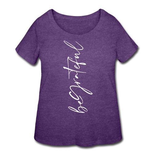 Be Grateful Women’s Curvy T-Shirt - heather purple