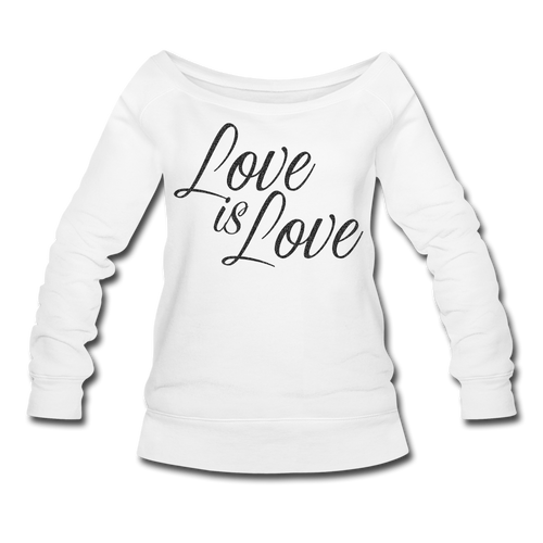 Love Black Glitter Women's Wideneck Sweatshirt - white