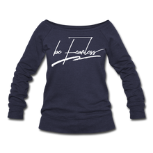 Load image into Gallery viewer, Be Fearless Women&#39;s Wideneck Sweatshirt - melange navy
