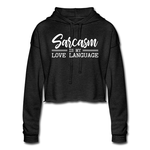 Love Language Cropped Hoodie - deep heather