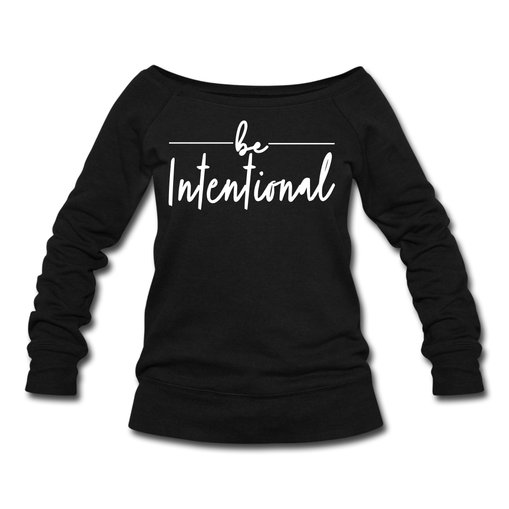 Be Intentional Women's Wideneck Sweatshirt - black