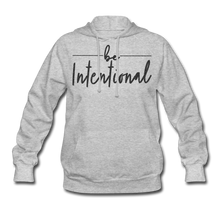 Load image into Gallery viewer, Be Intentional Black Glitter Women&#39;s Hoodie - heather gray
