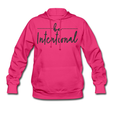 Load image into Gallery viewer, Be Intentional Black Glitter Women&#39;s Hoodie - fuchsia
