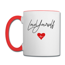 Load image into Gallery viewer, Love Yourself Contrast Coffee Mug - white/red
