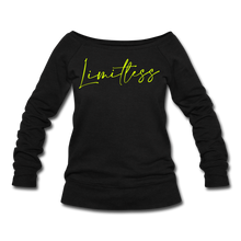 Load image into Gallery viewer, Limitless Women&#39;s Wideneck Sweatshirt - black
