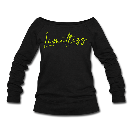 Limitless Women's Wideneck Sweatshirt - black