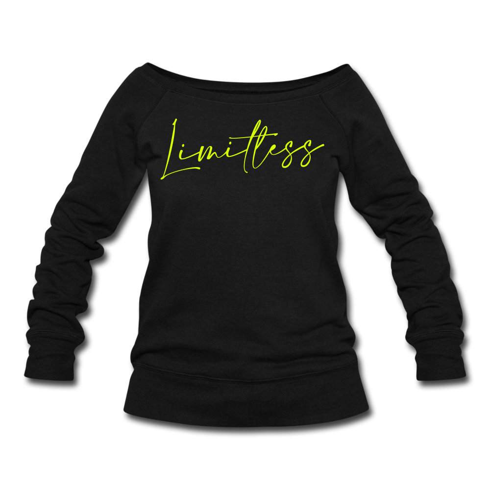 Limitless Women's Wideneck Sweatshirt - black