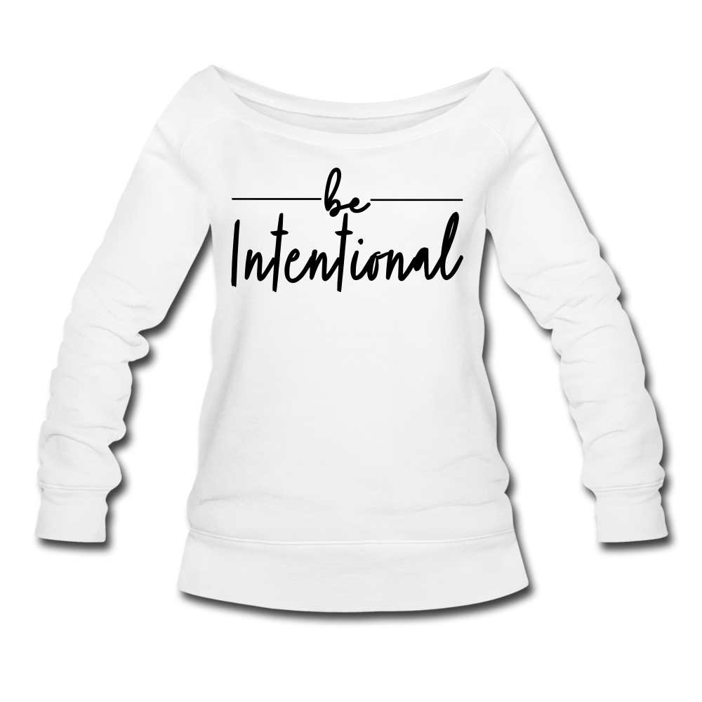 Be Intentional LTD Women's Wideneck Sweatshirt - white