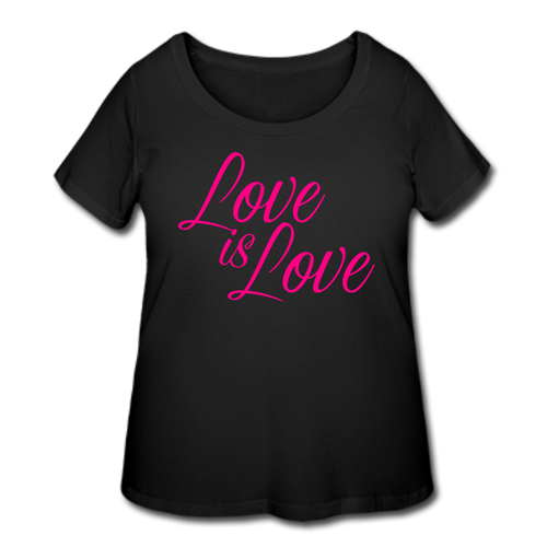 Love Hot Pink Women’s Curvy T-Shirt - black