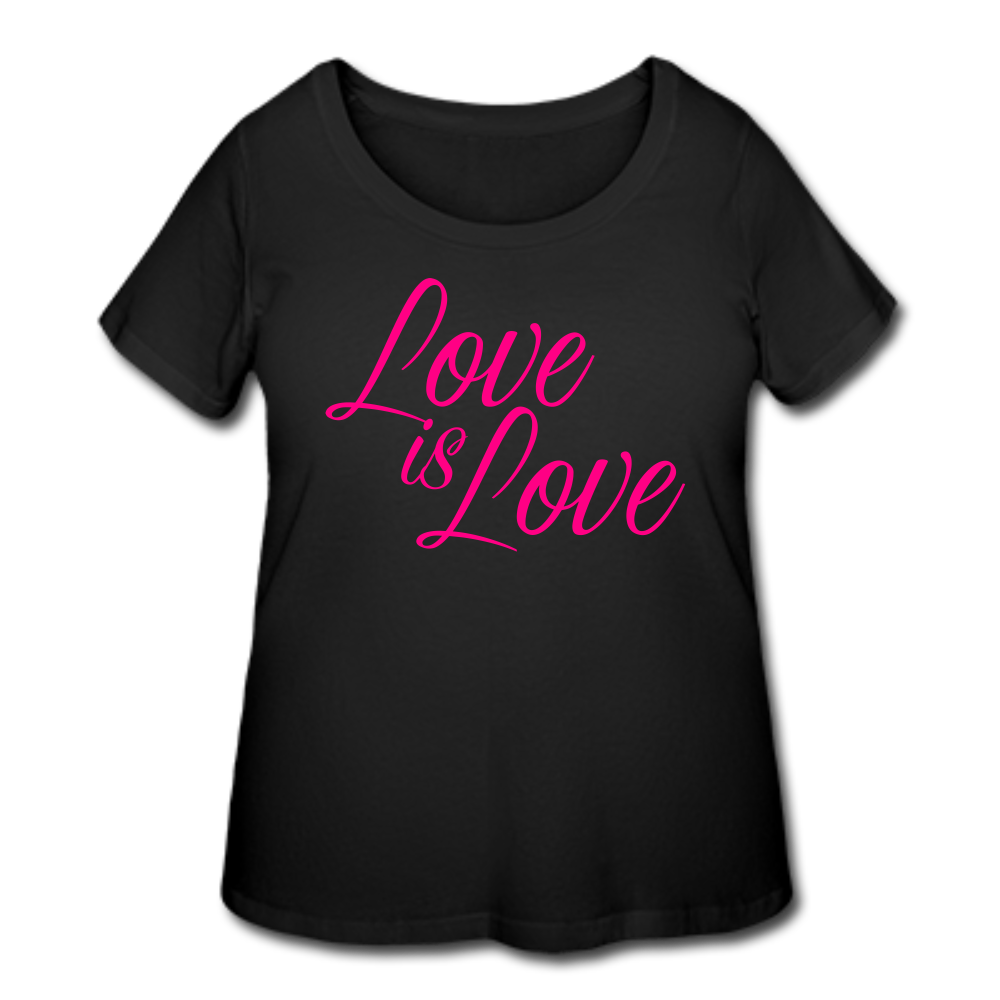 Love Hot Pink Women’s Curvy T-Shirt - black