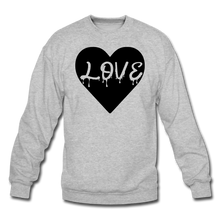 Load image into Gallery viewer, Love Black Velvety Crewneck Sweatshirt - heather gray
