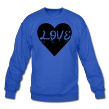 Load image into Gallery viewer, Love Black Velvety Crewneck Sweatshirt - royal blue
