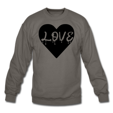 Load image into Gallery viewer, Love Black Velvety Crewneck Sweatshirt - asphalt gray
