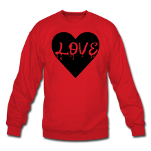 Load image into Gallery viewer, Love Black Velvety Crewneck Sweatshirt - red
