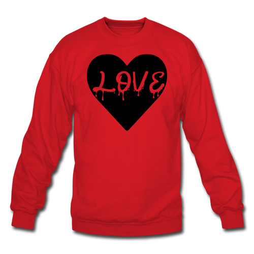 Love Black Velvety Crewneck Sweatshirt - red