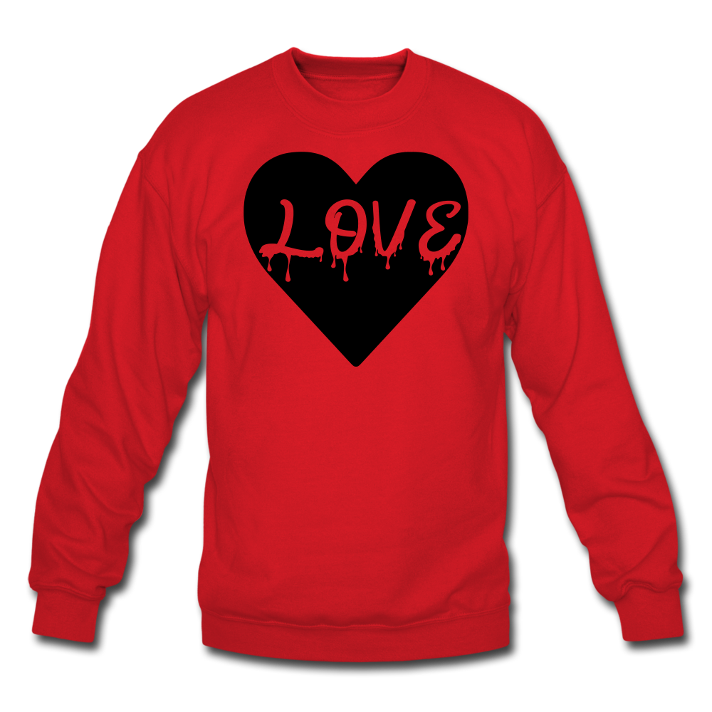 Love Black Velvety Crewneck Sweatshirt - red