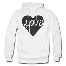 Load image into Gallery viewer, Love Heavy Black Glitter Blend Adult Hoodie - white
